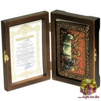 Настольная икона &quot;Тайная вечерия&quot; на мореном дубе