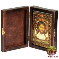 Настольная икона &quot;Спас Нерукотворный&quot; на мореном дубе
