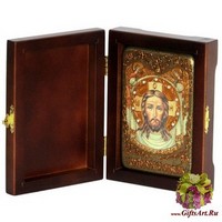 Настольная икона &quot;Спас Нерукотворный&quot; на мореном дубе