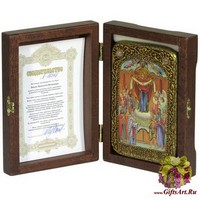 Настольная икона &quot;Образ Божией Матери &quot;Покров&quot; на мореном дубе