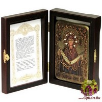 Настольная икона &quot;Образ Божией Матери &quot;Покров&quot; на мореном дубе