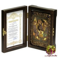 Настольная икона &quot;Троица&quot; на мореном дубе