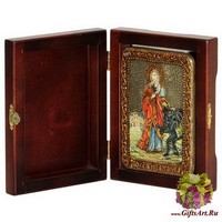 Подарочная икона &quot;Святая великомученица Марина (Маргарита) Антиохийская&quot; на мореном дубе