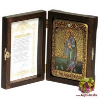 Настольная икона &quot;Святой апостол Андрей Первозванный&quot; на мореном дубе