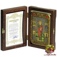 Настольная икона &quot;Святой апостол Андрей Первозванный&quot; на мореном дубе