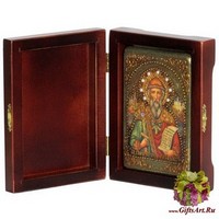 Настольная икона &quot;Святой равноапостольный князь Владимир&quot; на мореном дубе