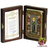 Настольная икона &quot;Блаженная старица Матрона Московская&quot; на мореном дубе