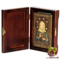 Настольная икона &quot;Блаженная старица Матрона Московская&quot; на мореном дубе