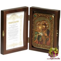 Настольная икона &quot;Петр и Февронья&quot; на мореном дубе