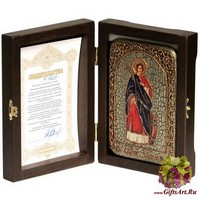 Настольная икона &quot;Святая великомученица Екатерина&quot; на мореном дубе