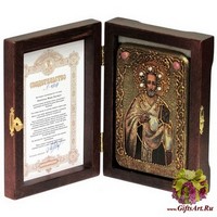Настольная икона &quot;Святитель Иоанн Златоуст&quot; на мореном дубе