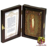 Настольная икона &quot;Святой благоверный князь Борис&quot; на мореном дубе