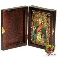 Настольная икона &quot;Святой праведный воин Феодор Адмирал (Ушаков)&quot; на мореном дубе