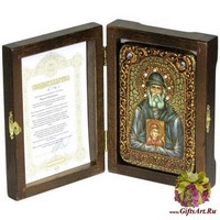 Настольная икона &quot;Паисий Святогорец&quot; на мореном дубе