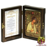 Настольная икона &quot;Ангел Хранитель&quot; на мореном дубе