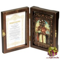 Настольная икона &quot;Святой Благоверный князь Ярослав Мудрый&quot; на мореном дубе