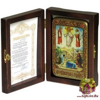 Настольная икона &quot;Преображение Господне&quot; на мореном дубе