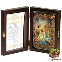 Настольная икона &quot;Крещение Господа Бога и Спаса нашего Иисуса Христа&quot; на мореном дубе