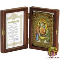 Настольная икона &quot;Царь Царем&quot; на мореном дубе