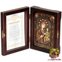 Настольная икона Божией Матери «Одигитрия Смоленская» на мореном дубе