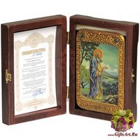 Настольная икона &quot;Святой праотец Адам&quot; на мореном дубе