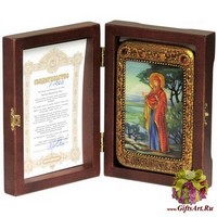 Настольная икона &quot;Святая праматерь Ева&quot; на мореном дубе