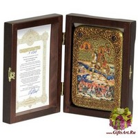 Настольная икона &quot;Святой Благоверный Князь Димитрий Донской&quot; на мореном дубе