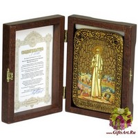 Настольная икона &quot;Святая преподобномученица великая княгиня Елисавета&quot; на мореном дубе