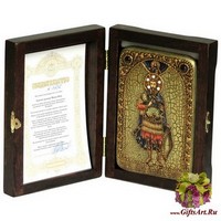 Настольная икона &quot;Святой мученик Иоанн Воин&quot; на мореном дубе