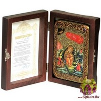 Настольная икона &quot;Пророк Илия Фесфитянин&quot; на мореном дубе