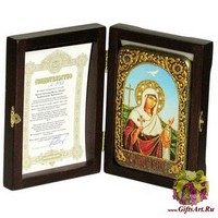 Настольная икона &quot;Святая мученица Иулия (Юлия) Карфагенская&quot; на мореном дубе