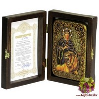 Настольная икона &quot;Святая мученица Дария Римская&quot; на мореном дубе