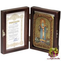 Настольная икона &quot;Святитель Алексий, митрополит Московский и всея России чудотворец&quot; на мореном дубе