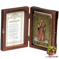 Настольная икона &quot;Святитель Филипп, митрополит Московский&quot; на мореном дубе