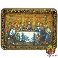 Подарочная икона &quot;Тайная вечерия&quot; на мореном дубе
