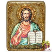 Подарочная икона &quot;Господь Вседержитель&quot; на мореном дубе