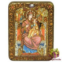 Подарочная икона Божией Матери «Всецарица (Пантанасса)» на мореном дубе