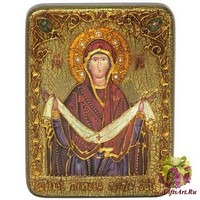 Подарочная икона &quot;Образ Божией Матери &quot;Покров&quot; на мореном дубе