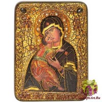 Подарочная икона &quot;Образ Владимирской Божьей Матери&quot; на мореном дубе