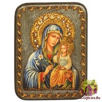 Подарочная икона Божией Матери &quot;Неувядаемый Цвет&quot; на мореном дубе