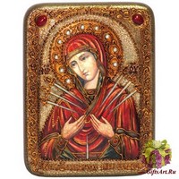 Подарочная икона &quot;Образ Божией Матери &quot;Умягчение злых сердец&quot; на мореном дубе