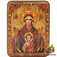 Подарочная икона Божией матери &quot;Знамение&quot; на мореном дубе