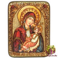 Подарочная икона &quot;Образ Божией Матери &quot;Утоли моя печали&quot; на мореном дубе