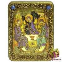 Подарочная икона &quot;Троица&quot; на мореном дубе