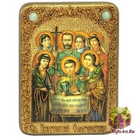 Подарочная икона &quot;Святые царственные страстотерпцы&quot; на мореном дубе