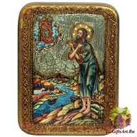 Подарочная икона &quot;Преподобный Алексий, человек Божий&quot; на мореном дубе