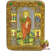 Подарочная икона &quot;Святой апостол Андрей Первозванный&quot; на мореном дубе