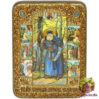 Подарочная икона &quot;Преподобный Серафим Саровский чудотворец&quot; на мореном дубе