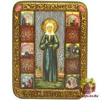 Подарочная икона &quot;Блаженная старица Матрона Московская&quot; на мореном дубе