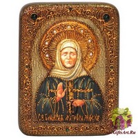 Подарочная икона &quot;Блаженная старица Матрона Московская&quot; на мореном дубе